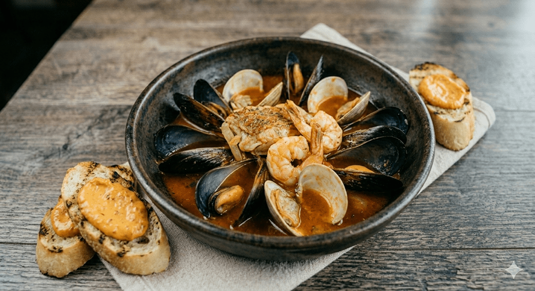 Bouillabaisse with shrimps